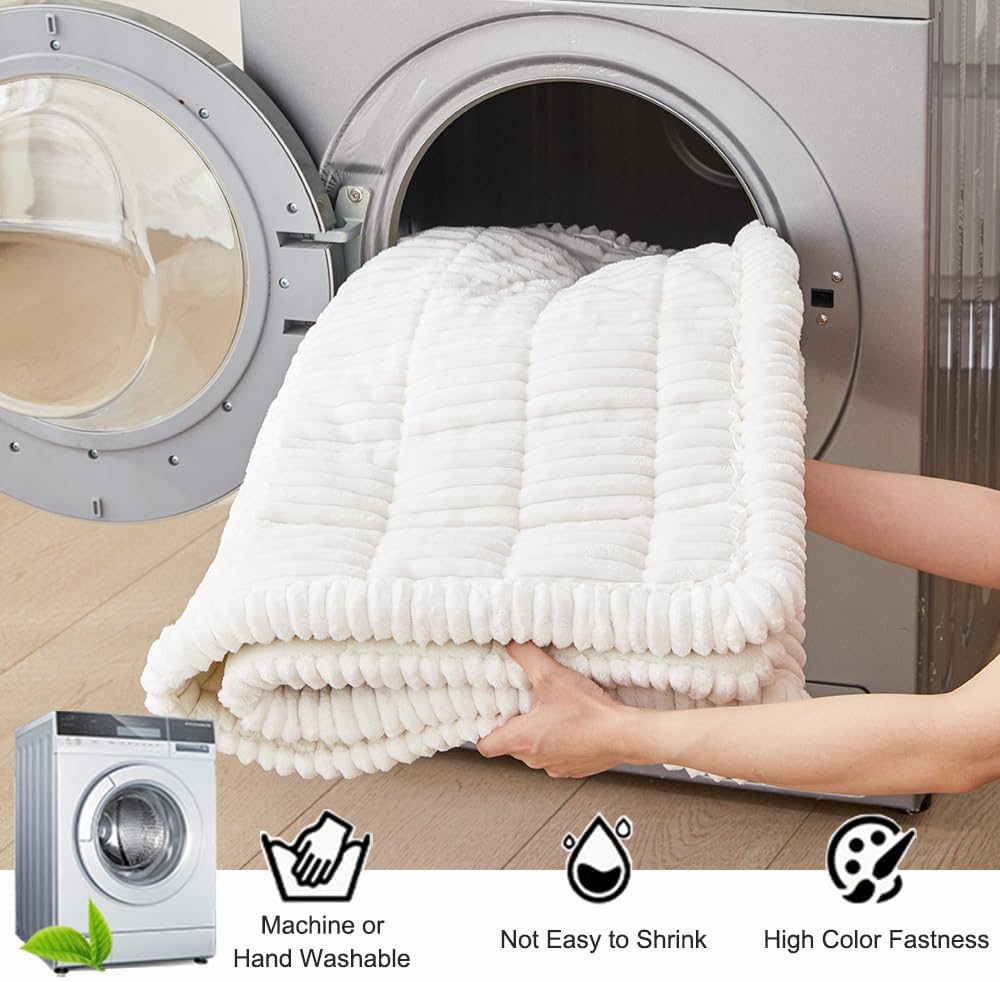 Couch Cover for Dogs Washable, Fuzzy Pet Couch Covers for 3 Cushion Sofa Pet Friendly, Non Slip Sofa Cover (White, 27.6" x 70.9"/70 x 180cm)