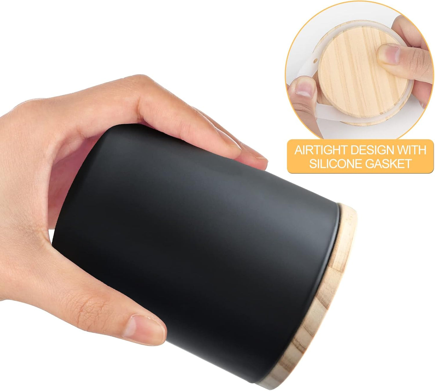 Thick Candle Jars for Making Candles 12 Pcs, 7 OZ Empty Jars with Wood Lids for Candle Making, Sample Container, Matte Black