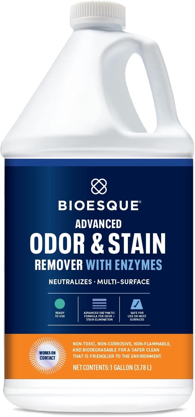 Bioesque Advanced Odor & Stain Remover with Enzymes, 1 Gallon (Pack of 4)