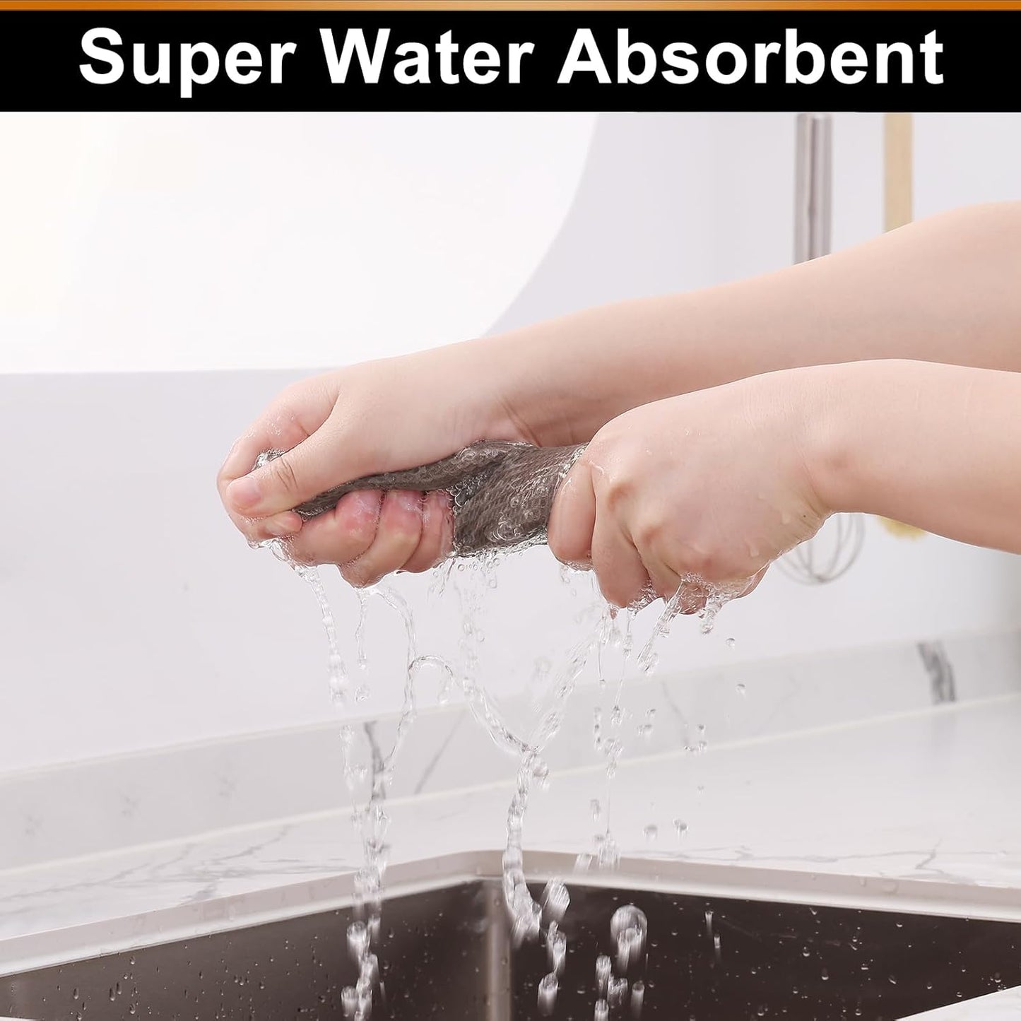 Homaxy 100% Cotton Waffle Weave Dish Cloths - 6 Pack Soft and Absorbent Dish Towels - 12 x 12 Inches Quick Dry Dish Rags - Brown