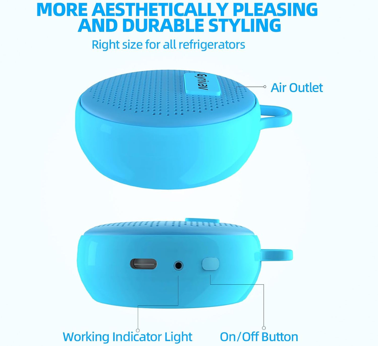 Fridge Deodorizer, Mini USB Odor Eliminator, Refrigerator Deodorizer, Suitable for Refrigerator, Car, Wardrobe, Shoe Cabinet, Better Than Than Charcoal Air Purifiers（Blue）