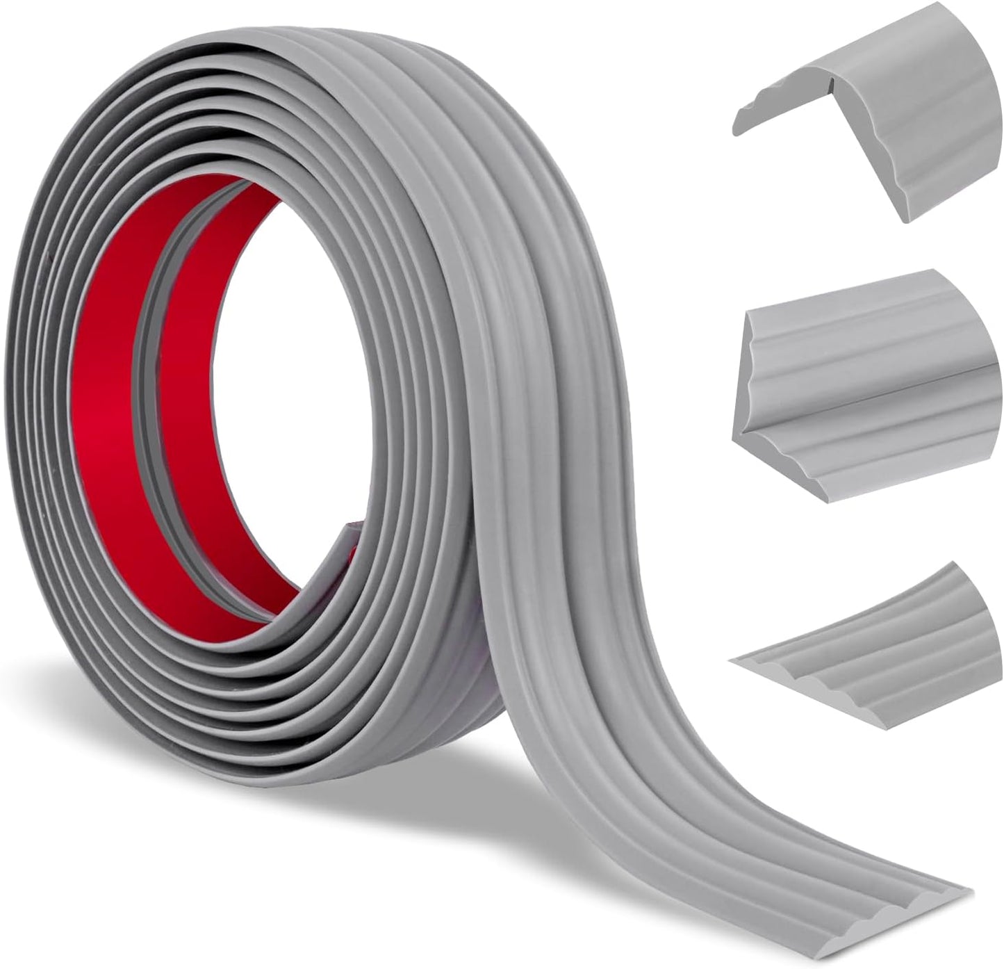 Wall Corner Protector Peel and Stick Corner Trim Molding Flexible Inside & Outside Wall Edge Guard Self Adhesive Moulding Trim for Edge Use, Gray, 2.3” W x 20’ L