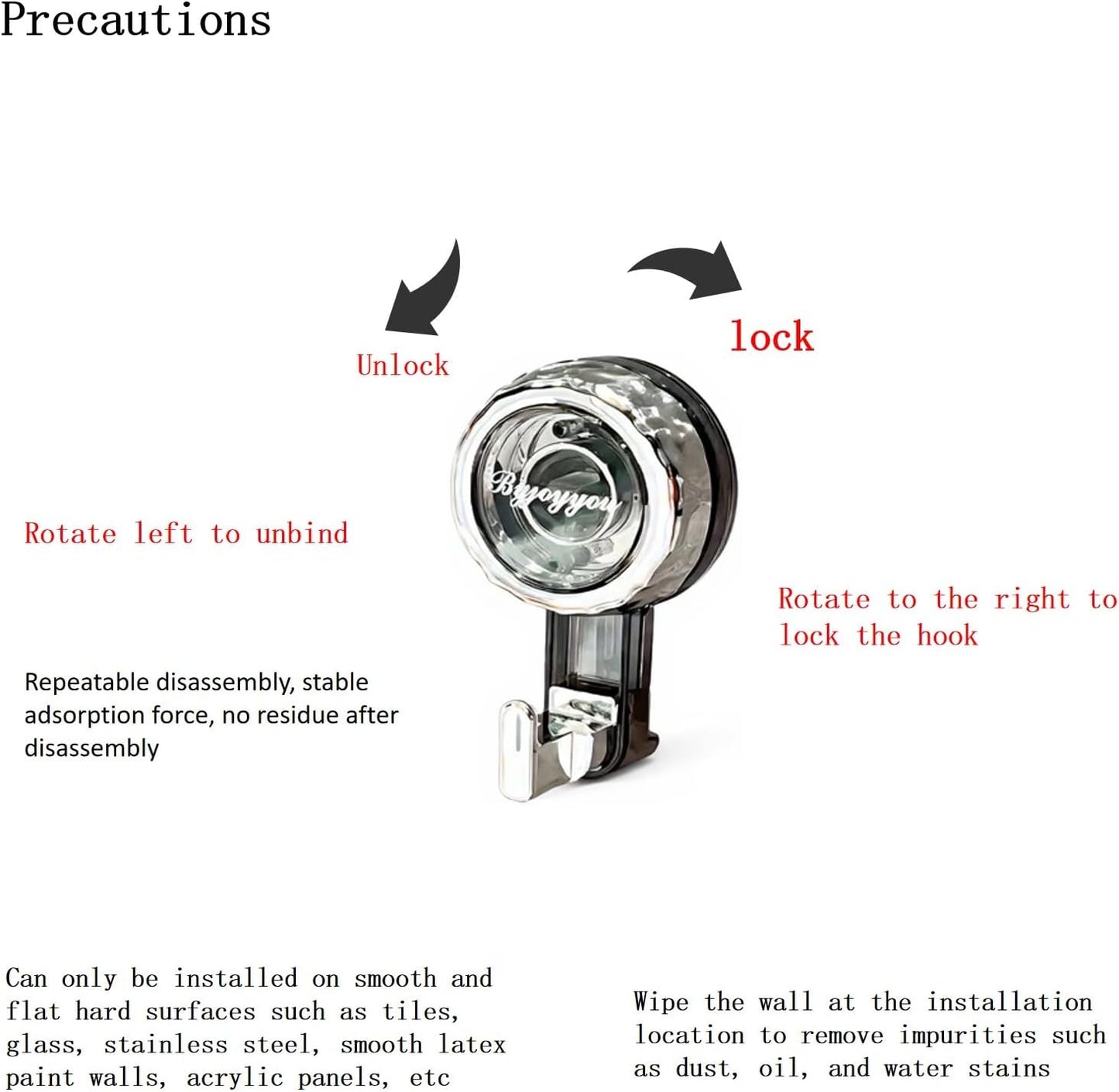 2 pcs Rotate Vacuum Suction Cup Hooks, Heavy Duty Suction Cups 20 lb,Removable Reusable