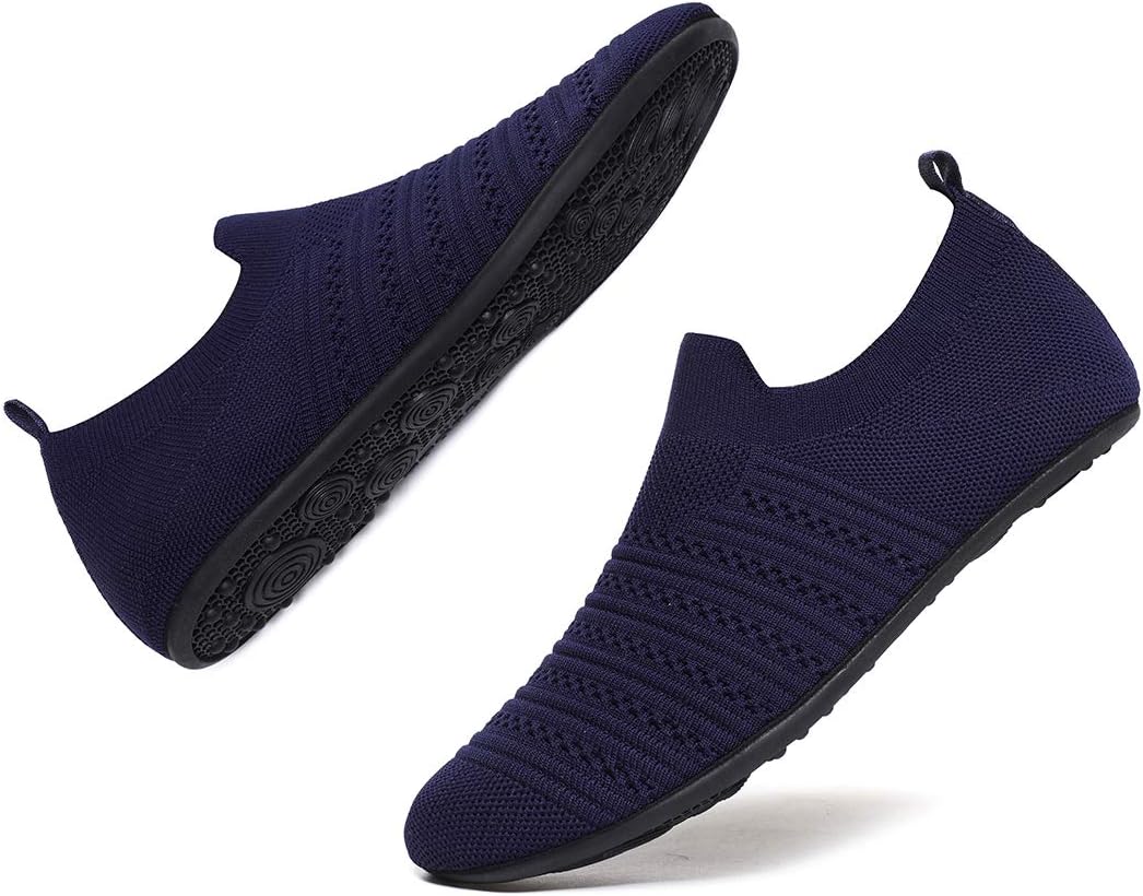 QZKDM Lightweight Slip on Grip Indoor House Slippers Barefoot Non Slip Home Exercise Yoga Shoes for Men Women