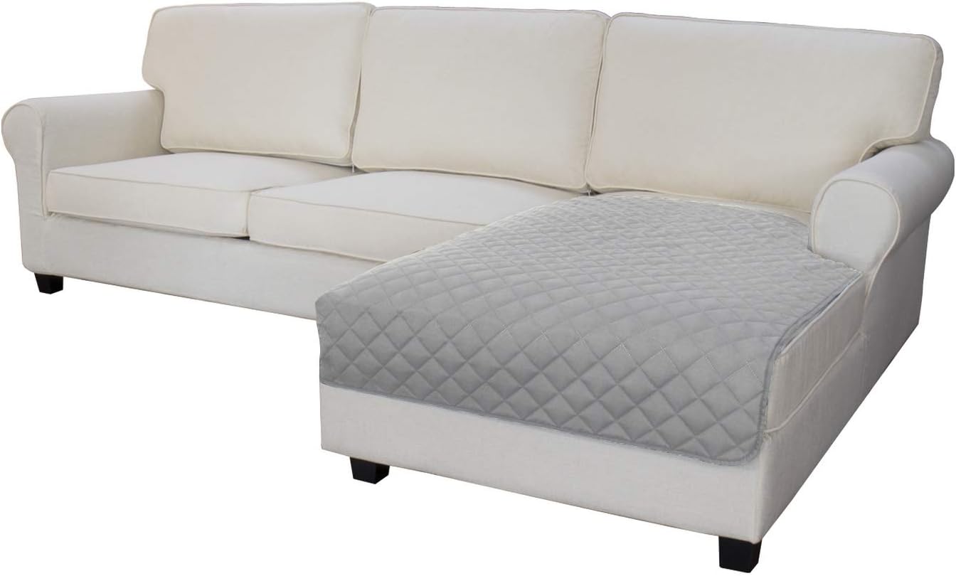 Easy-Going Sectional Couch Covers for Dogs L Shape Sofa Cover Reversible Sofa Slipcover Chaise Lounge Cover Furniture Protector Cover for Pets Dog Cat (42 x 68 inches, Light Gray/Light Gray)