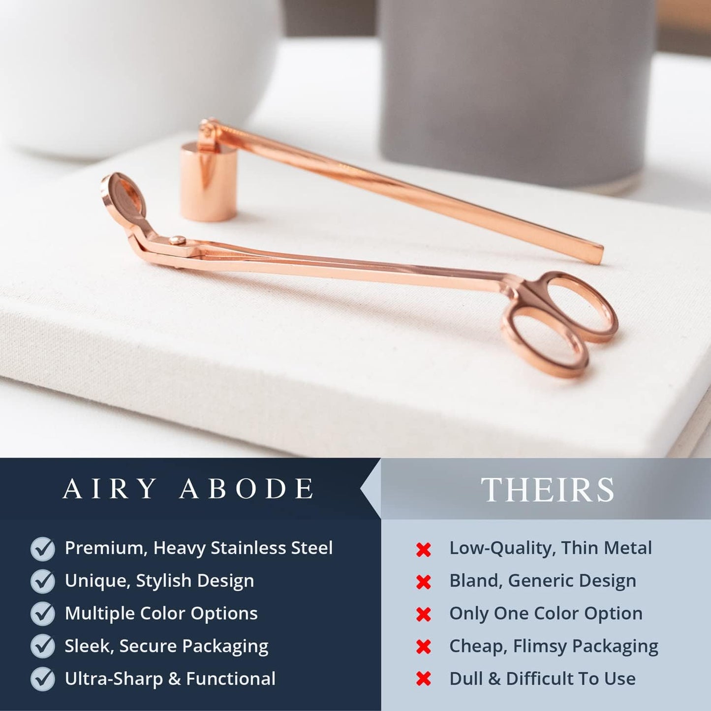 Candle Wick Trimmer and Candle Snuffer Accessory Set – Pick Your Color