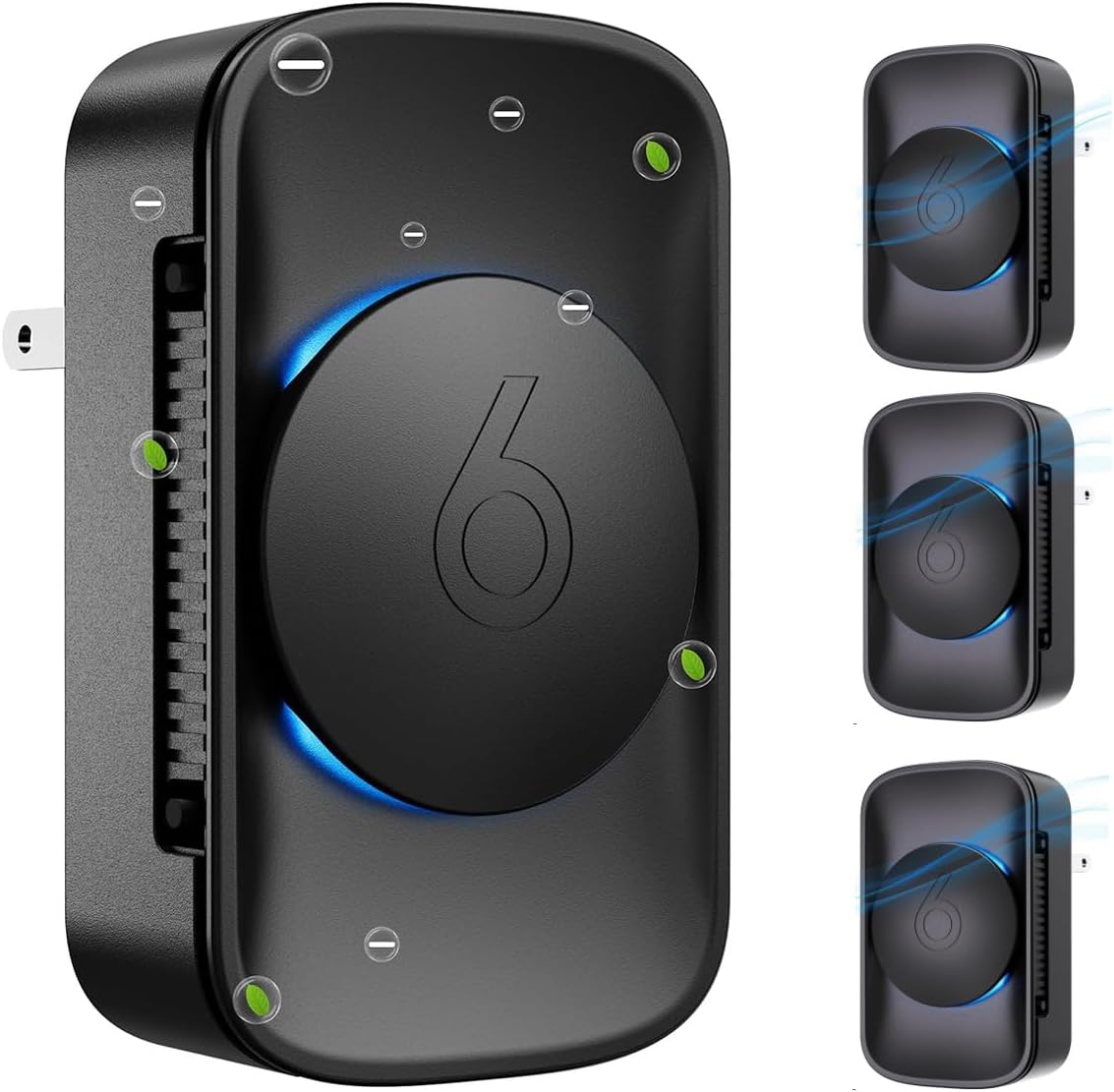 iDiskk [4 Pack] Air Purifier for Home,Plug-In Negative Ion Quiet Air Ionizers for Bedroom, Office, Kitchen,Portable Mini Air Cleaner Odor with Night Light, Smoke, Dust, Pet Dander Eliminator-Black