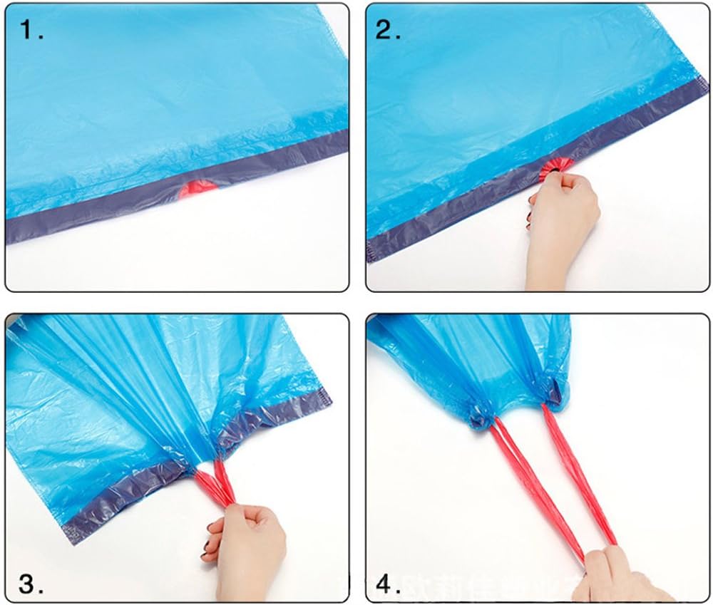 8 Gallon Garbage Bags Trash Bags with Drawstring, Blue