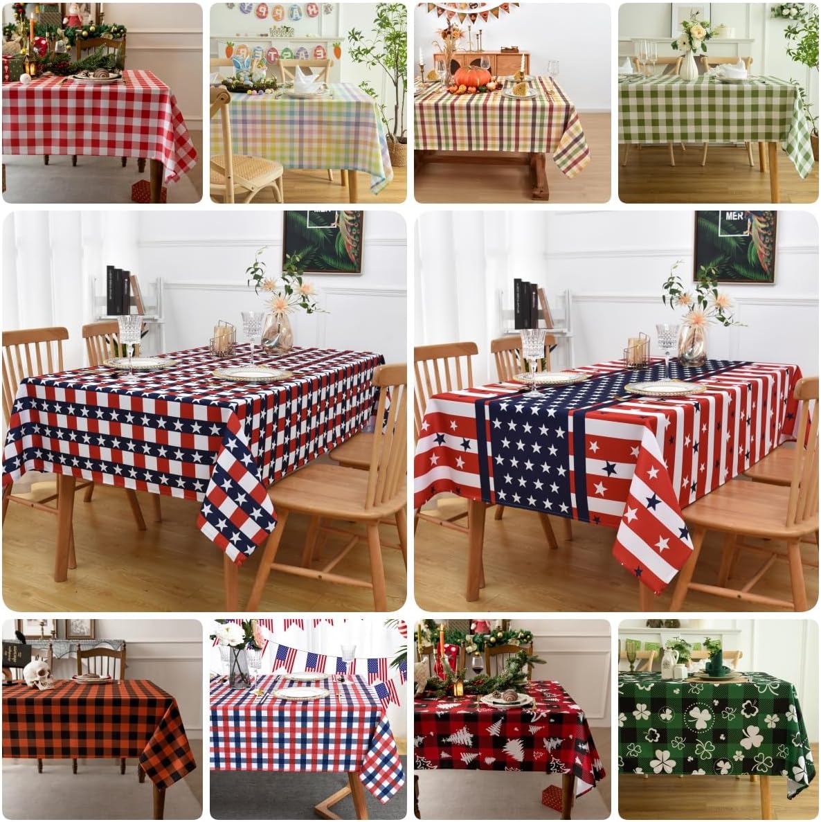 Waterproof Plaid Tablecloth Fabric - Round 25 Inch Classic Gingham Checker Table Cloth for Indoor/Outdoor Use - Buffalo Table Cover for Picnics, BBQs, and Parties