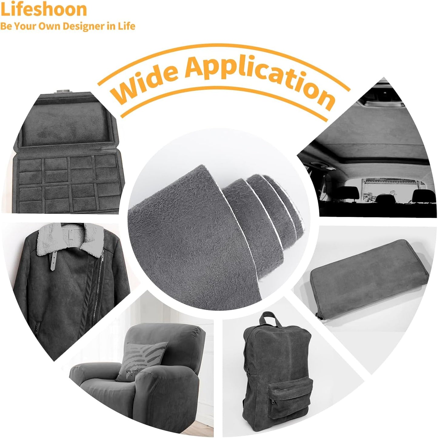 Fabric Repair Patches, 17X79 Inch Self-Adhesive Suede Patches Tape Durable, DIY Large Fabric Repair for Sofa, Couches, Furniture, Chair, Clothing （17X79 Inch, Brown）