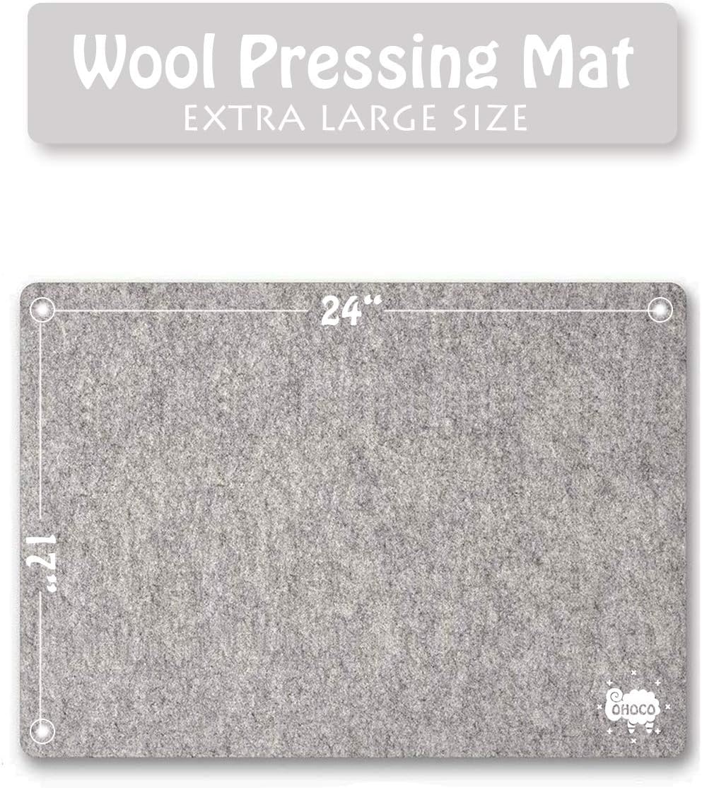 Wool Pressing Mat for Quilting - 17" x 24" Extra Large Felt Ironing Pad 1/2" Thick, 100% New Zealand Wool for Ironing, Sewing, Cutting on Ironing Board, Tabletop, Dryer, Countertop