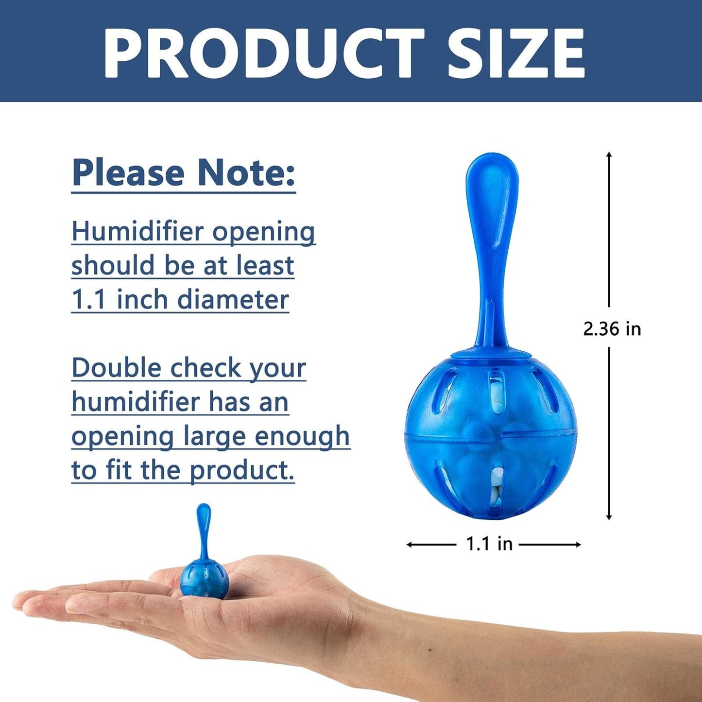 Humidifier Tank Cleaner, Raipoment Demineralization Cleaning Ball, Compatible with Mist Humidifiers, Fish Tank, Purifies Water, Prevents Hard Water Build-Up (20 Pack cleaning ball)