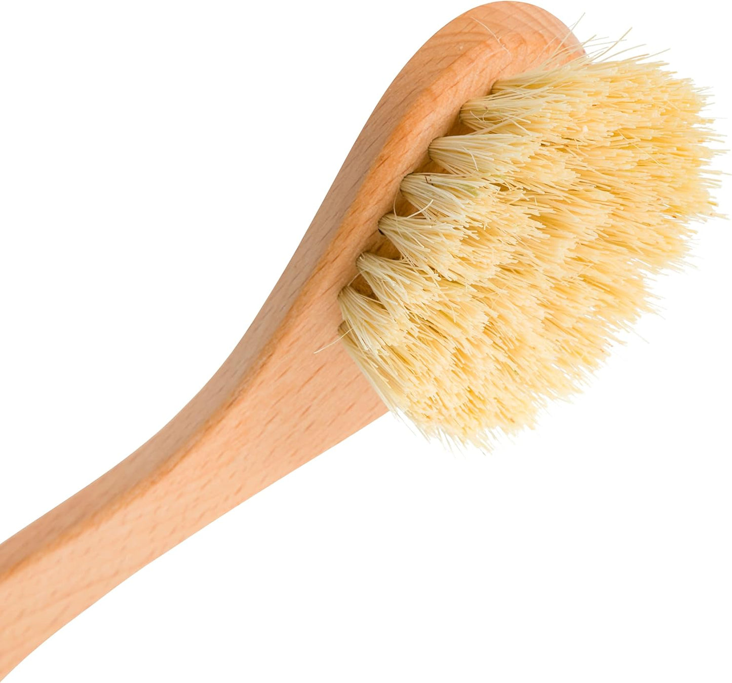 Redecker Curved Dish Brush, Strong Natural Tampico Fiber Bristles, Ergonomic Design with Oiled Beechwood Handle, 9-1/4 Inches, Single Unit, Made in Germany