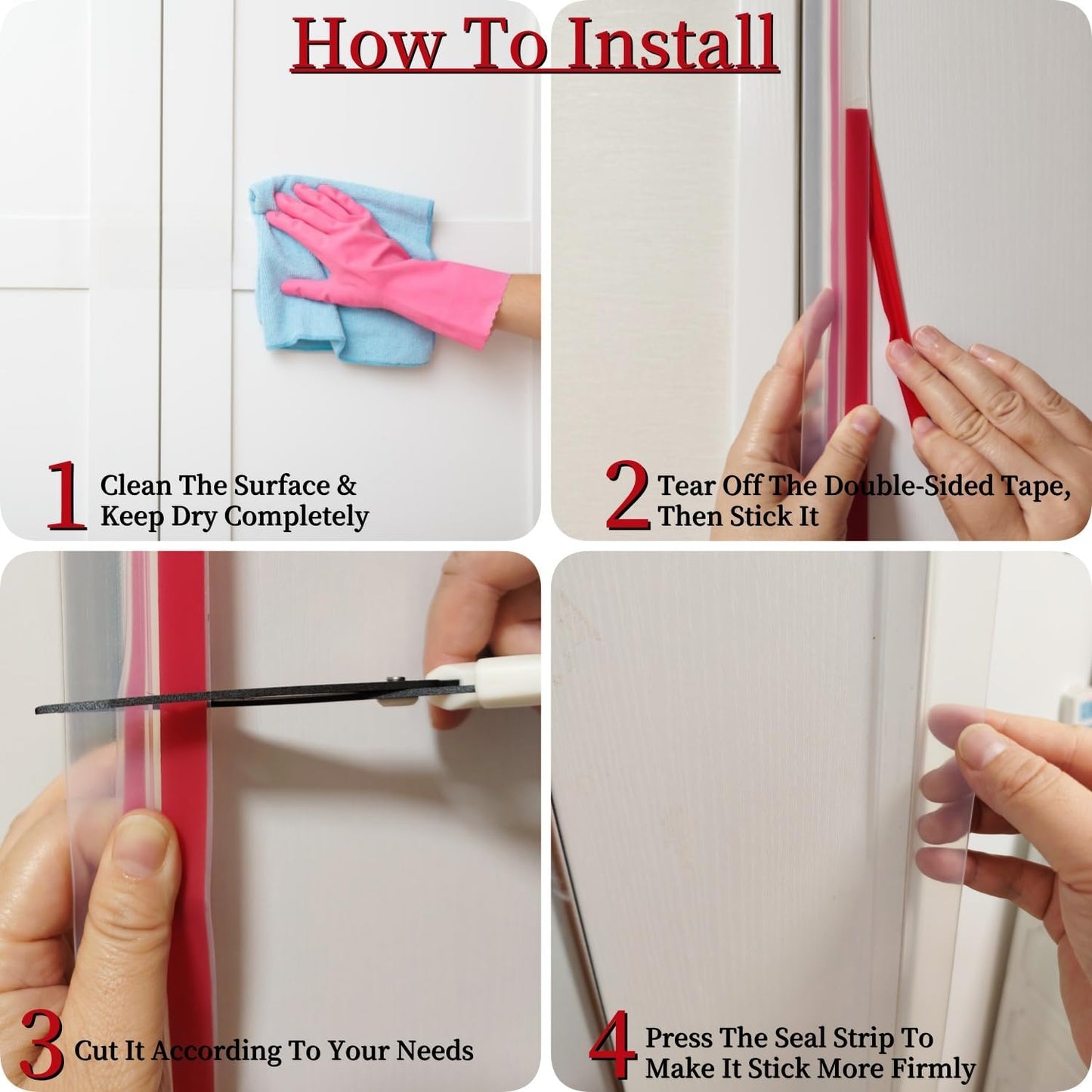 T Shape Door Seal Strip for Door & Windows Gaps，Draft Stopper Bottom Sweep Weather Stripping for Energy Saving, Noise Reduction,Easy Install (Transparent, 1.38" W x 9.8Ft)