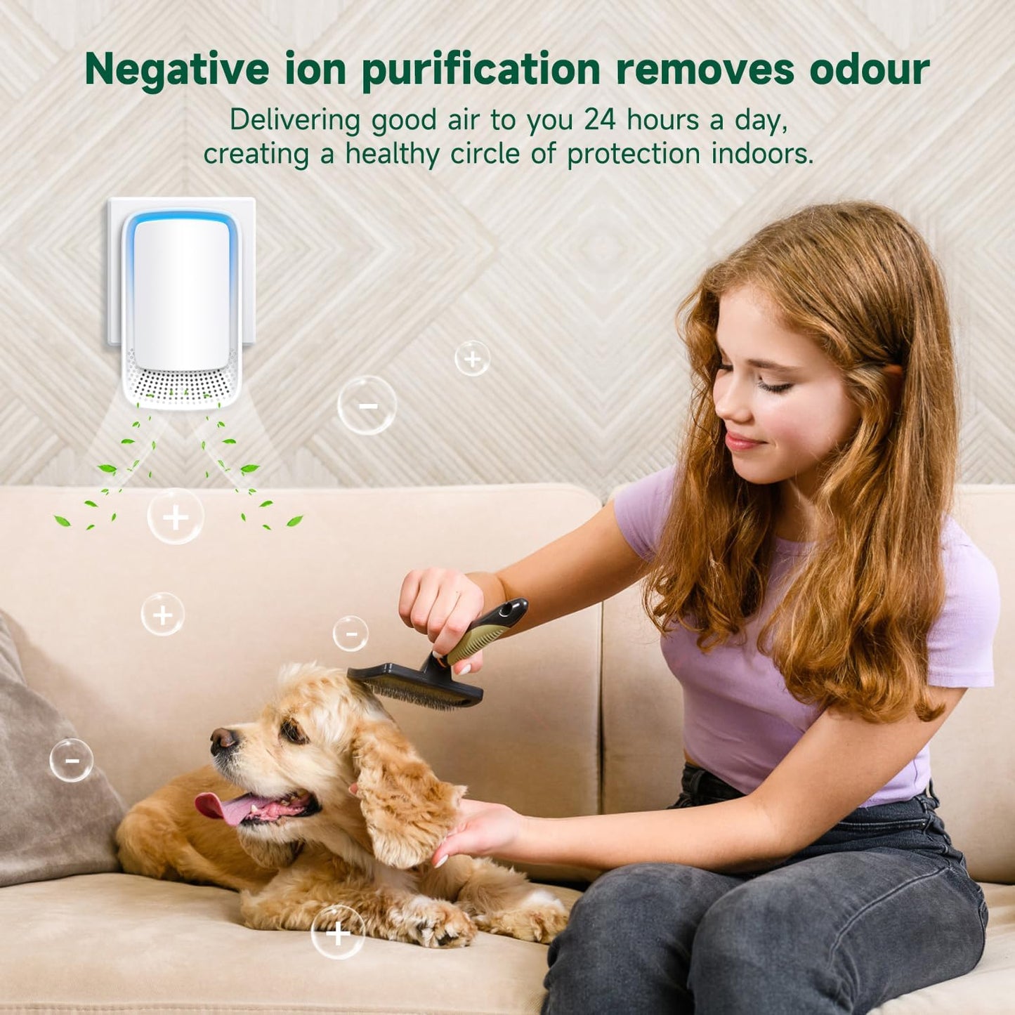 Air Ionizers for Home (3 Pack), Negative Ion Generator, Quiet Air Freshener for Bedroom, Office, Kitchen, Portable Air Filter Odor, Smoke Dust, Pets, Eliminator, Mini Air Cleaner