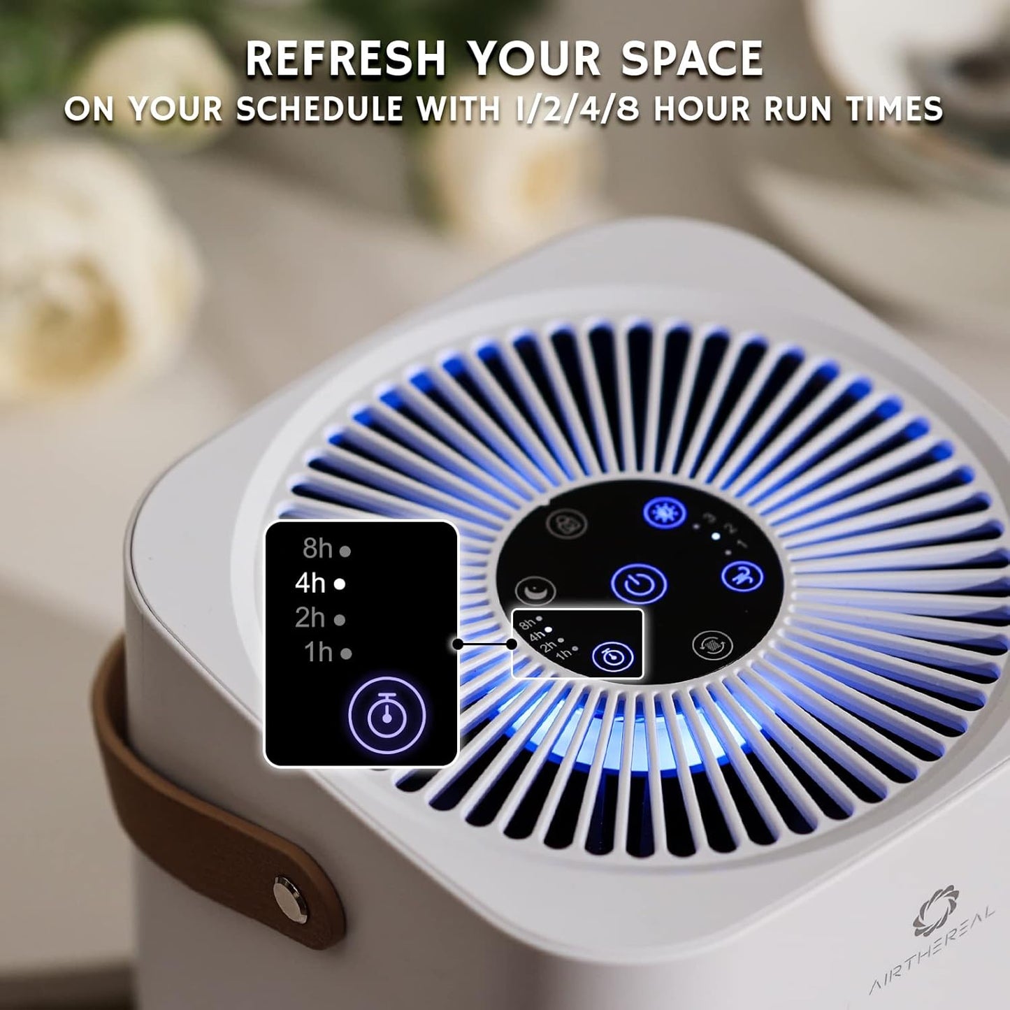 Airthereal ADH70 True HEPA Filter Air Purifier for Desktop, Bedroom and Car with Sleep Mode, Removes Allergies, Dust, Pollen, Smoke and Odor, Type-C USB power cable, Day Dawning, White (2-Pack)