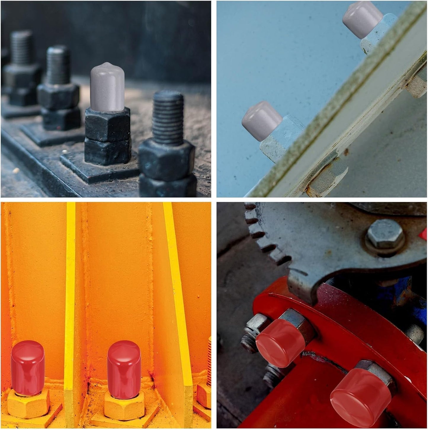 uxcell 20pcs Rubber End Caps Protective Caps 28mm ID Vinyl PVC Round Tube Bolt Cap Cover Screw Thread Protectors, Light Grey