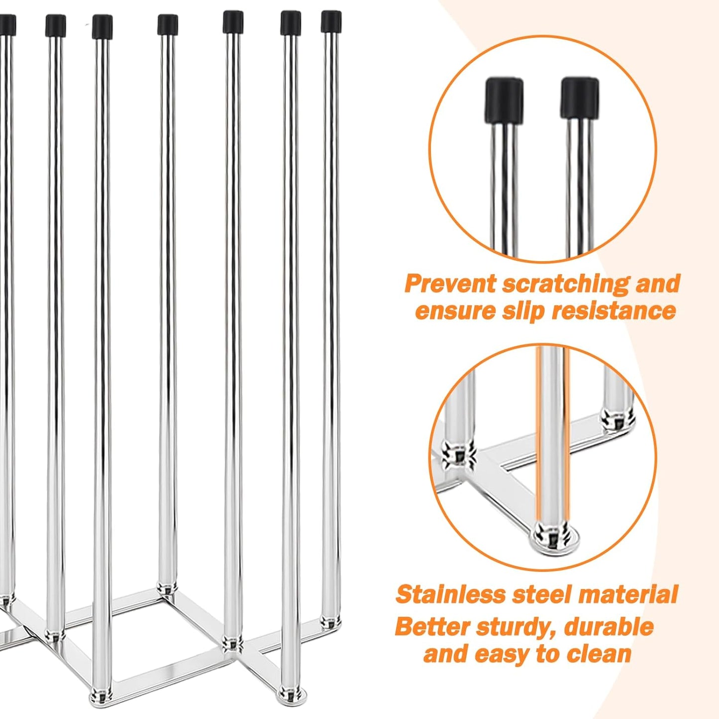 Palksky Foldable Bottle Drying Rack for Water Bottles & Cups - Stainless Steel Space Saving Dish Rack Holder Organizer for Kitchen Counter, Sink or Dishwasher
