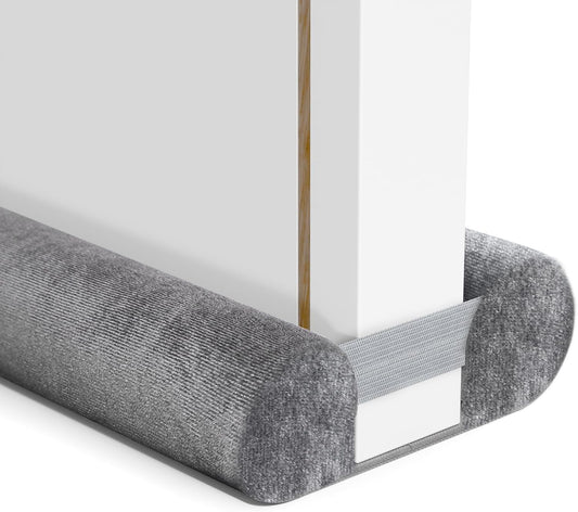 Door Draft Stopper for Bottom of Door, Under Door Gap Filler/Seal for Big Gap, No Folding Required, Flexible Installation Door Sweep soundproofing Strip for Home & Apartment, 32-36in, Grey
