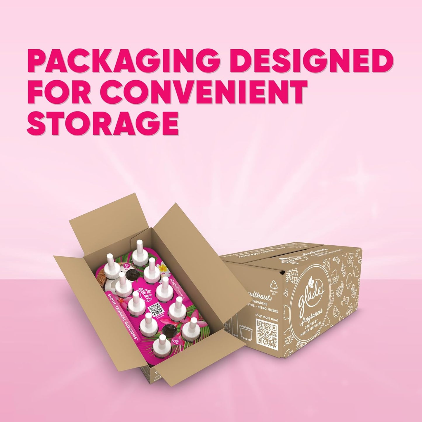 Glade PlugIns Refills Air Freshener, Scented and Essential Oils for Home and Bathroom, Exotic Tropical Blossoms, 6.7 Fl Oz, 10 Count (Packaging May Vary)