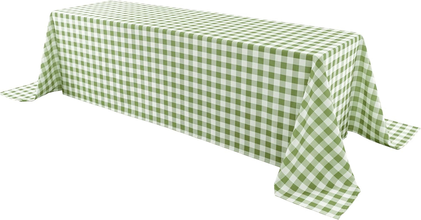 Classic Gingham Buffalo Tablecloth Fabric - Oblong 90x156 Inch Water Proof Checkered Table Cloth for Indoor Outdoor - Table Cover for Birthday, Picnics, BBQs, and Parties