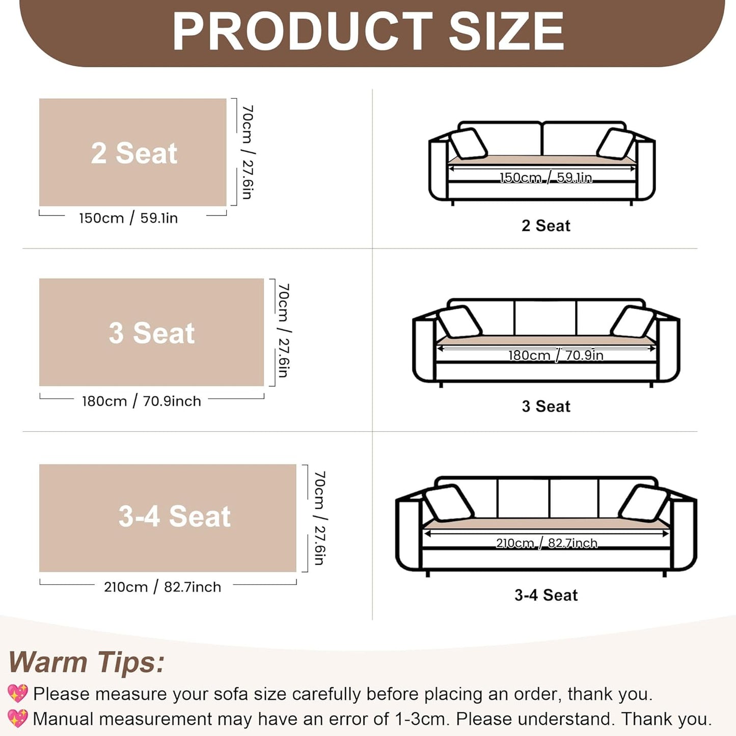 OTOB Couch Covers for Sofa Pet Friendly, Washable & Non Slip Fuzzy Dog Couch Cover Sofa Slipcovers Love Seat, Soft Plush Cozy Furniture Protector Cushion Mat, All Seasons (Beige, 27.6" x 59.1")