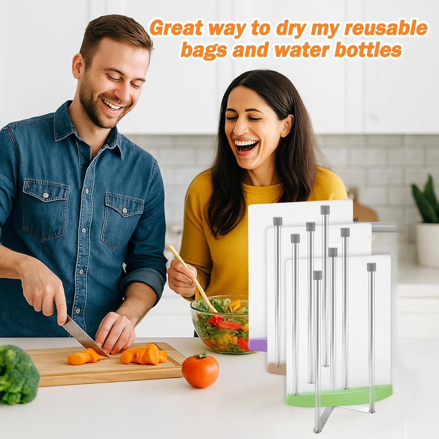 Palksky Foldable Bottle Drying Rack for Water Bottles & Cups - Stainless Steel Space Saving Dish Rack Holder Organizer for Kitchen Counter, Sink or Dishwasher