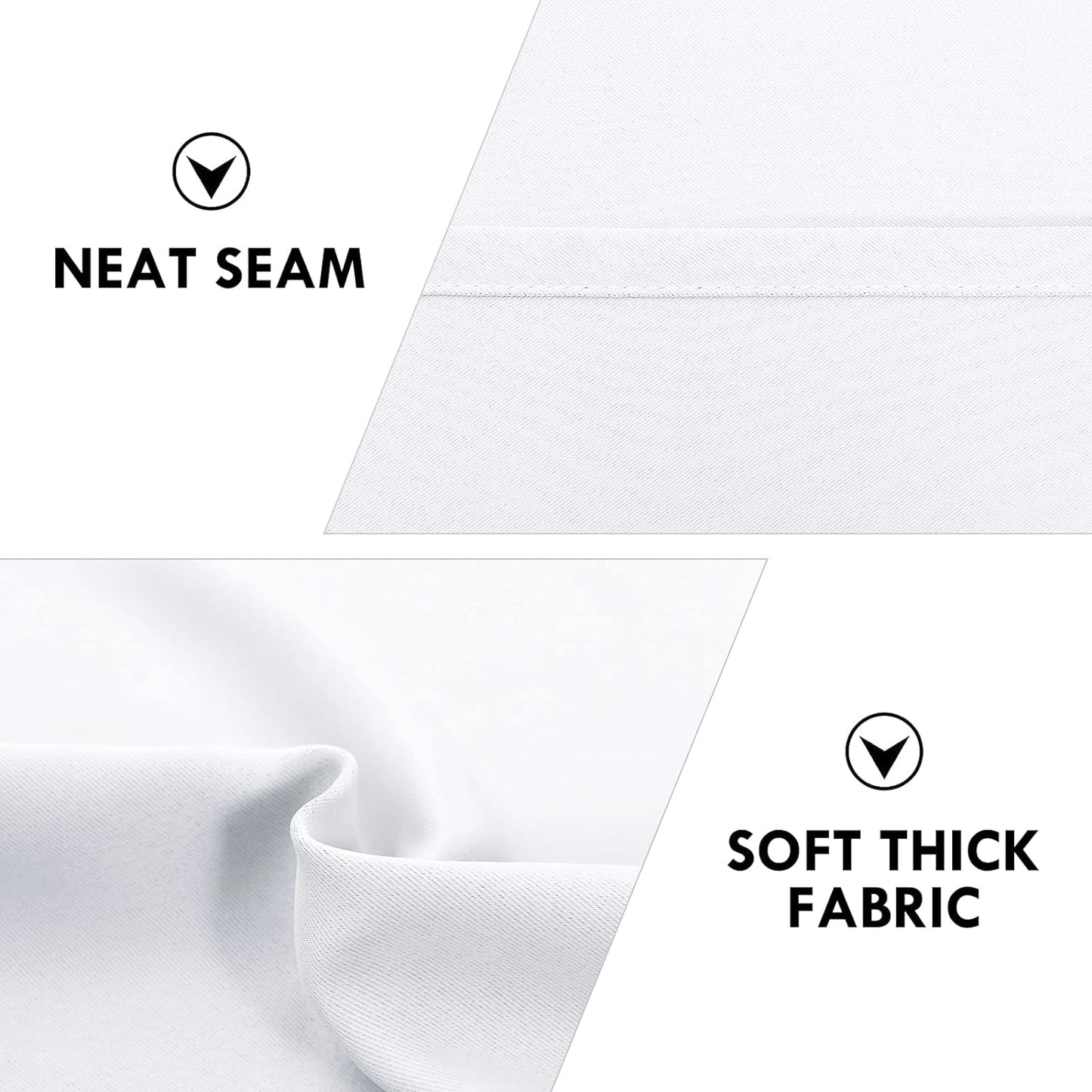 DWCN Blackout Curtains Room Darkening Thermal Insulated Bedroom Curtains Window Curtain Panels, 52 x 84 inches Long, Set of 2 White Rod Pocket Drapes