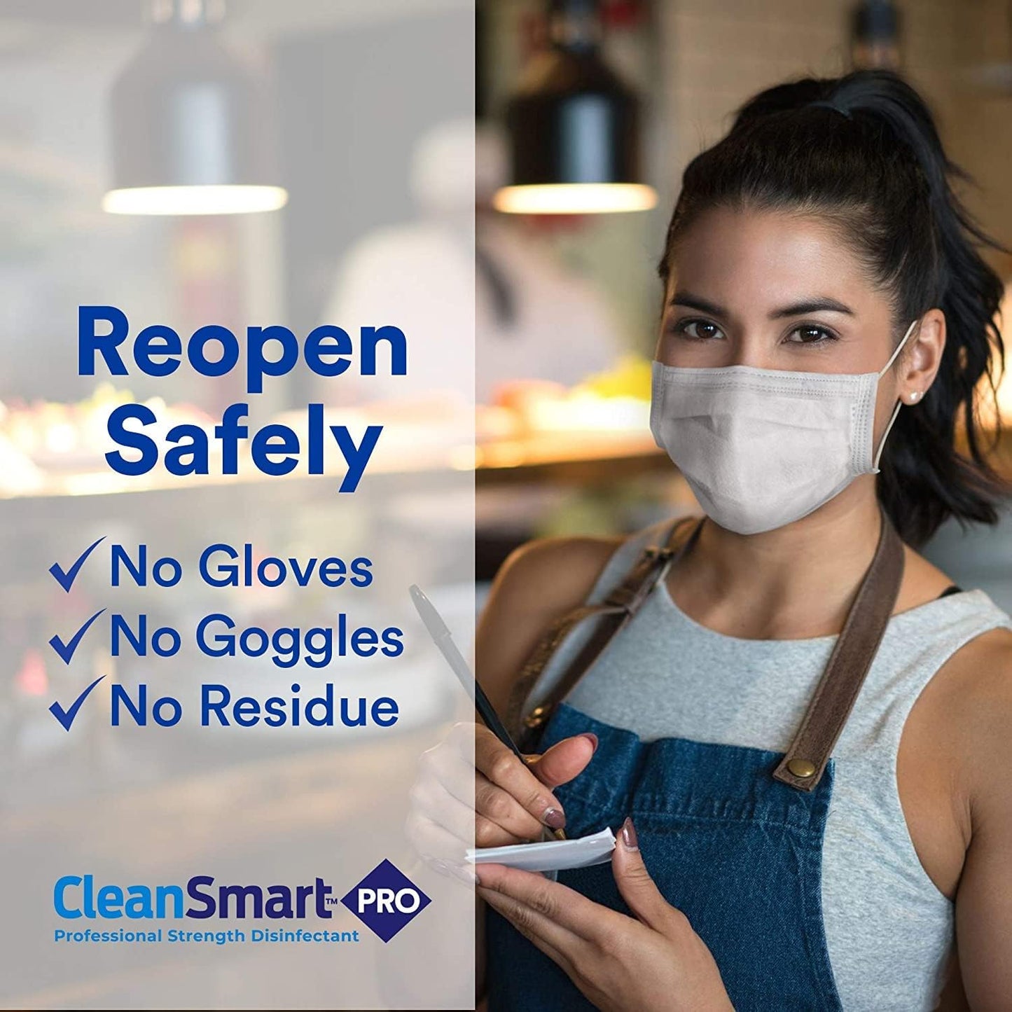 CleanSmart Hospital Grade Disinfectant, Kills 99.9% of Viruses and Bacteria, Hypochlorous Acid Technology, EPA Registered, 4 Gallons (HOCL)