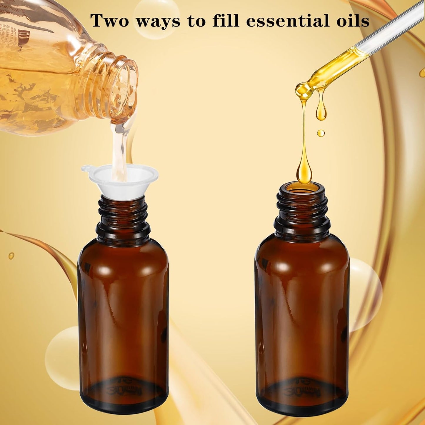 20ML Roller Bottles for Essential Oil, 4 Pack Empty Amber Glass Roller Bottle for Perfume Oil, Roll on Bottles with Stainless Steel Roller Balls, Opener, Funnel and Dropper