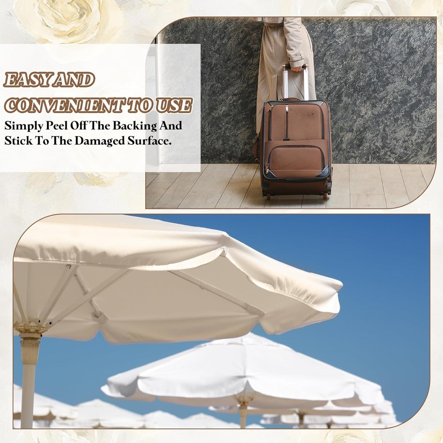 PATIKIL Linen Repair Patch, 8 x 11 Inch Self-Adhesive Linen Fabric Repair Patches for Sofa Couch Clothes Handbag Tents Car Seats Furniture, Light Beige