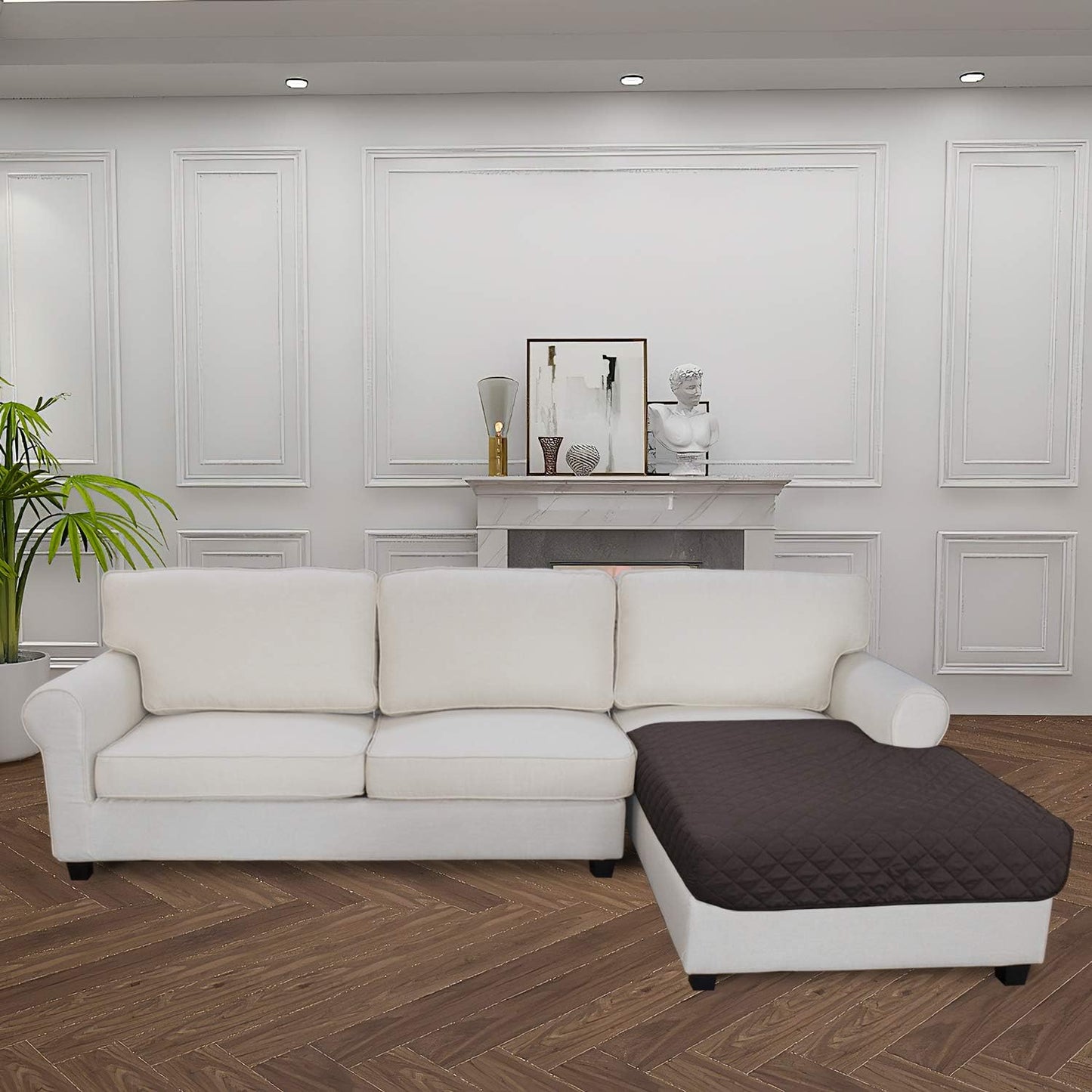 Easy-Going Sectional Couch Covers for Dogs L Shape Sofa Cover Reversible Sofa Slipcover Chaise Lounge Cover Furniture Protector Cover for Pets Dog Cat (42 x 68 inches, Chocolate/Chocolate)