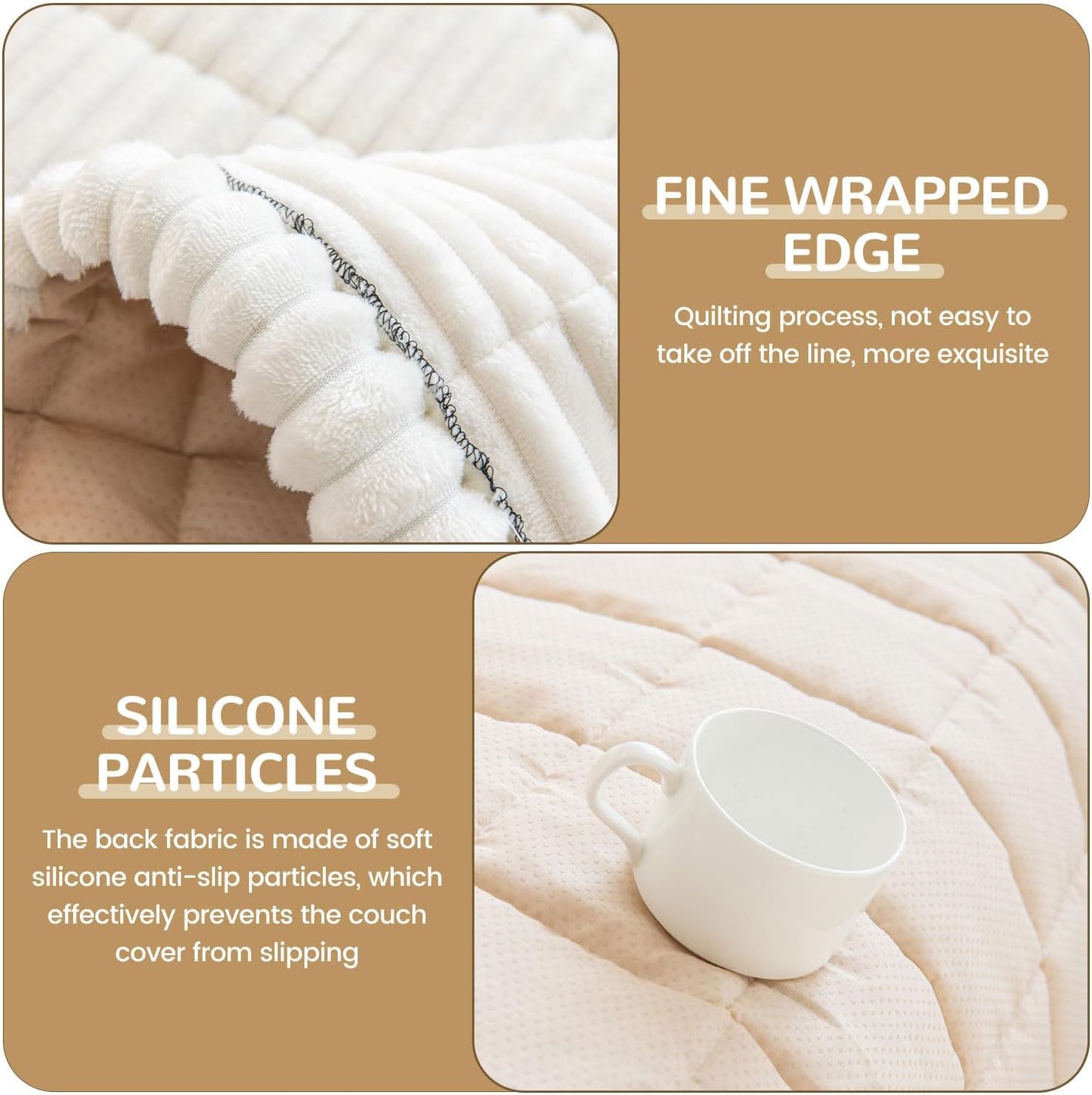 OTOB Couch Cover for Dogs Washable, Non Slip Funny Pet Couch Covers Sofa Slipcovers Cushion Mat, Plush Soft Cozy Pet Friendly Furniture Protector, All Seasons (Cream, 23.6" x 47.2")