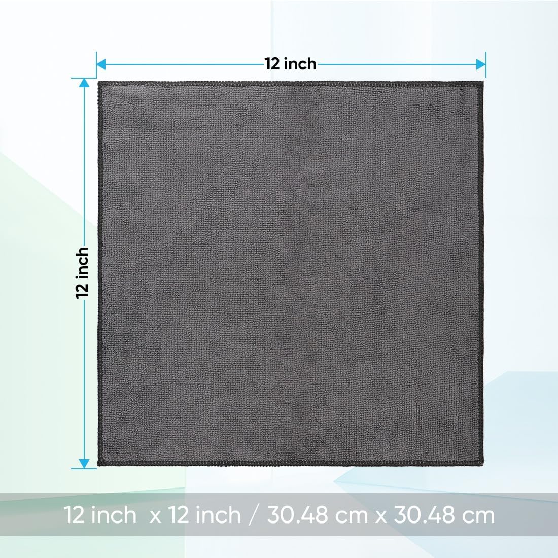 HOMEXCEL Microfiber Washcloths 50 Pack, Highly Absorbent and Soft Face Towel, Multi-Purpose Wash Cloths for Bathroom, Gym, Hotel, Spa and Kitchen, Multicolor 12x12 Inch, Grey