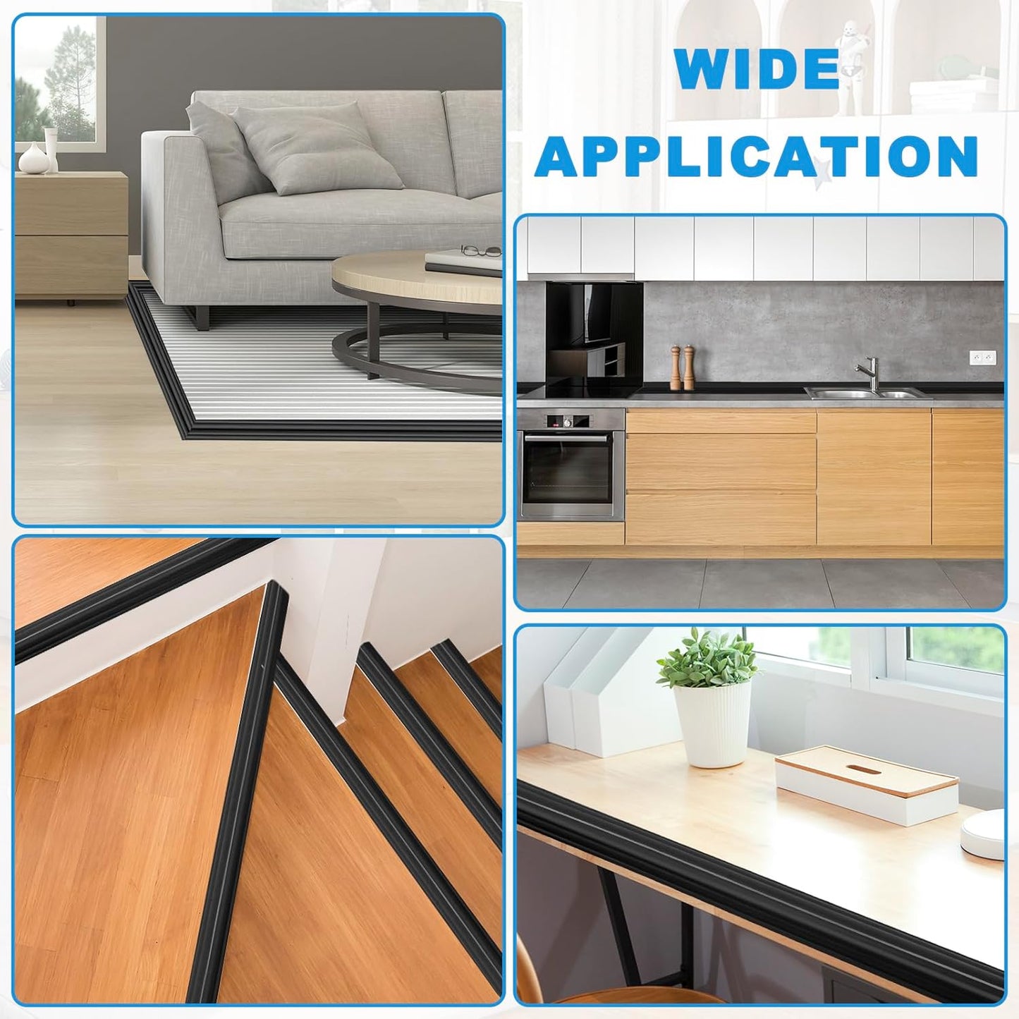 Wall Corner Protector Peel and Stick Corner Trim Molding Flexible Inside & Outside Wall Edge Guard Self Adhesive Moulding Trim for Edge Use, Black, 2.3” W x 40’ L