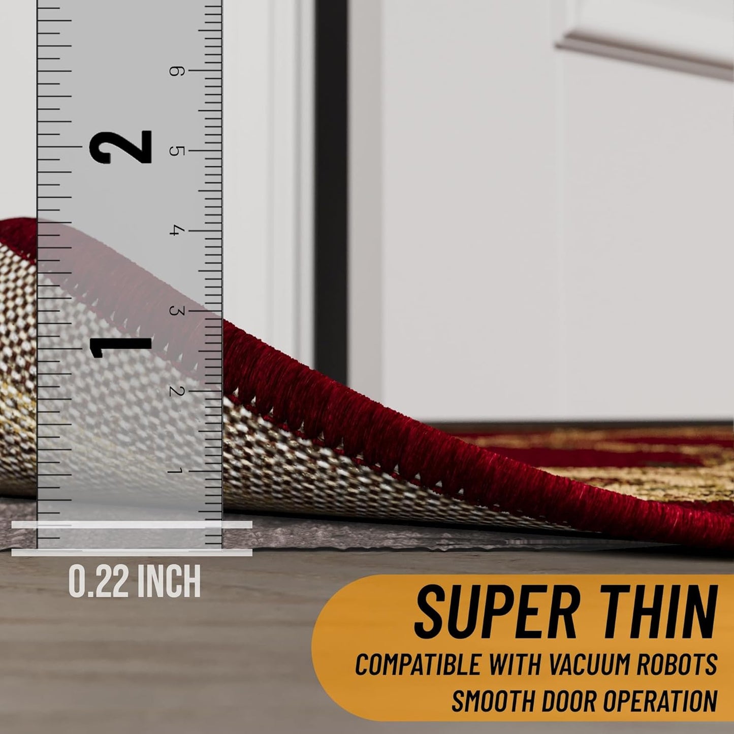 Ottomanson 2' x 8' Non-Slip Rug Pad Gripper 1/4 Inch Thick Dual Surface Felt + Rubber Gripper - Safe for All Floors, Brown