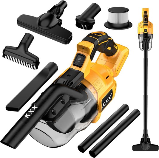 Cordless Vacuum for Dewalt 20V Battery, 5 in 1 Handheld Electric Vacuum Cleaner with 500W Powerful Motor, 46 CFM Portable Hand Vacuum with Filtration HEPA for Floor, Carpet, Car (Battery Not Included)