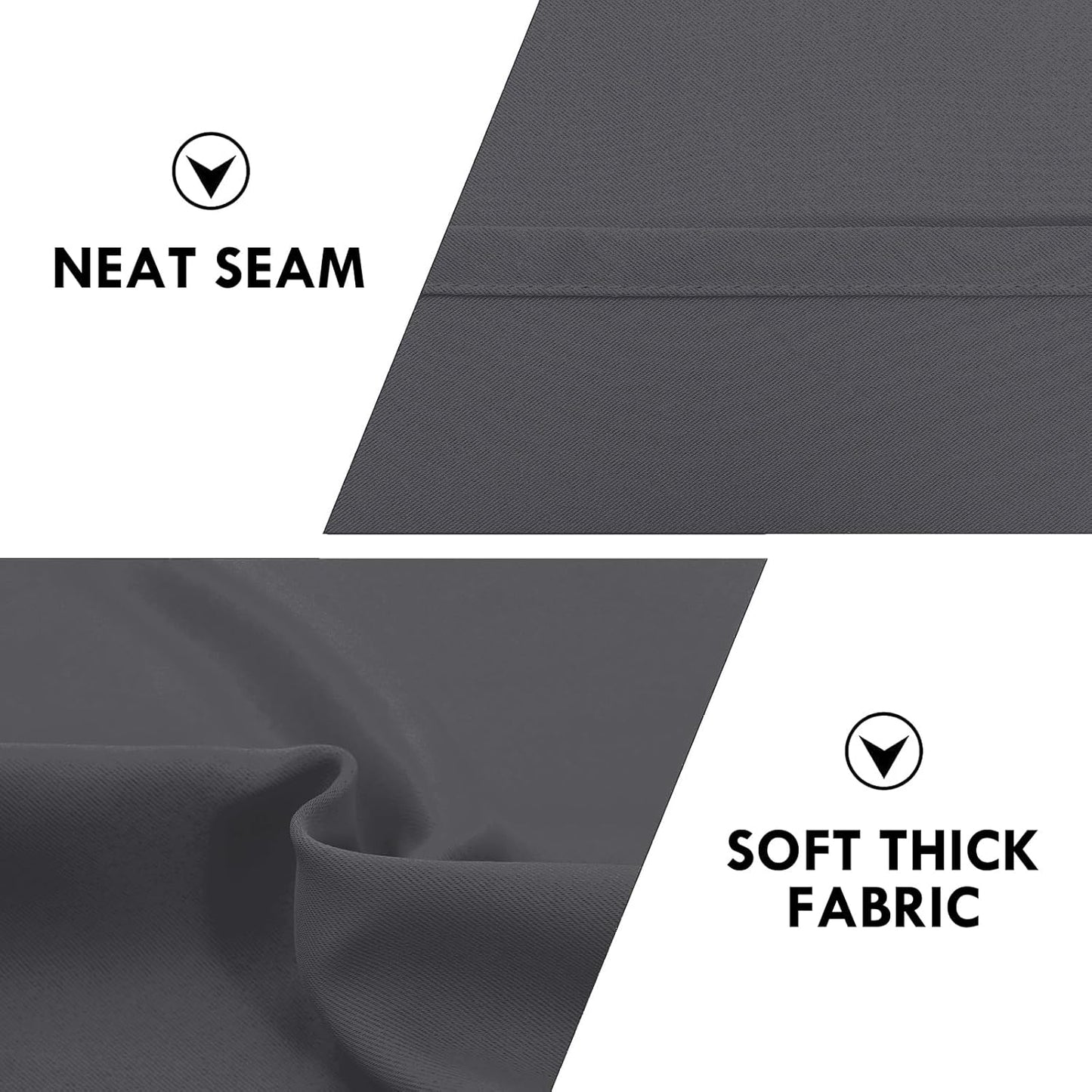 DWCN Short Blackout Curtains 36 inches Length 2 Panels Set, Half Window Rod Pocket Privacy Curtain Tiers for Kitchen, Room Darkening Curtains for Bathroom Shades (W60 x L36 Inch, Dark Grey)