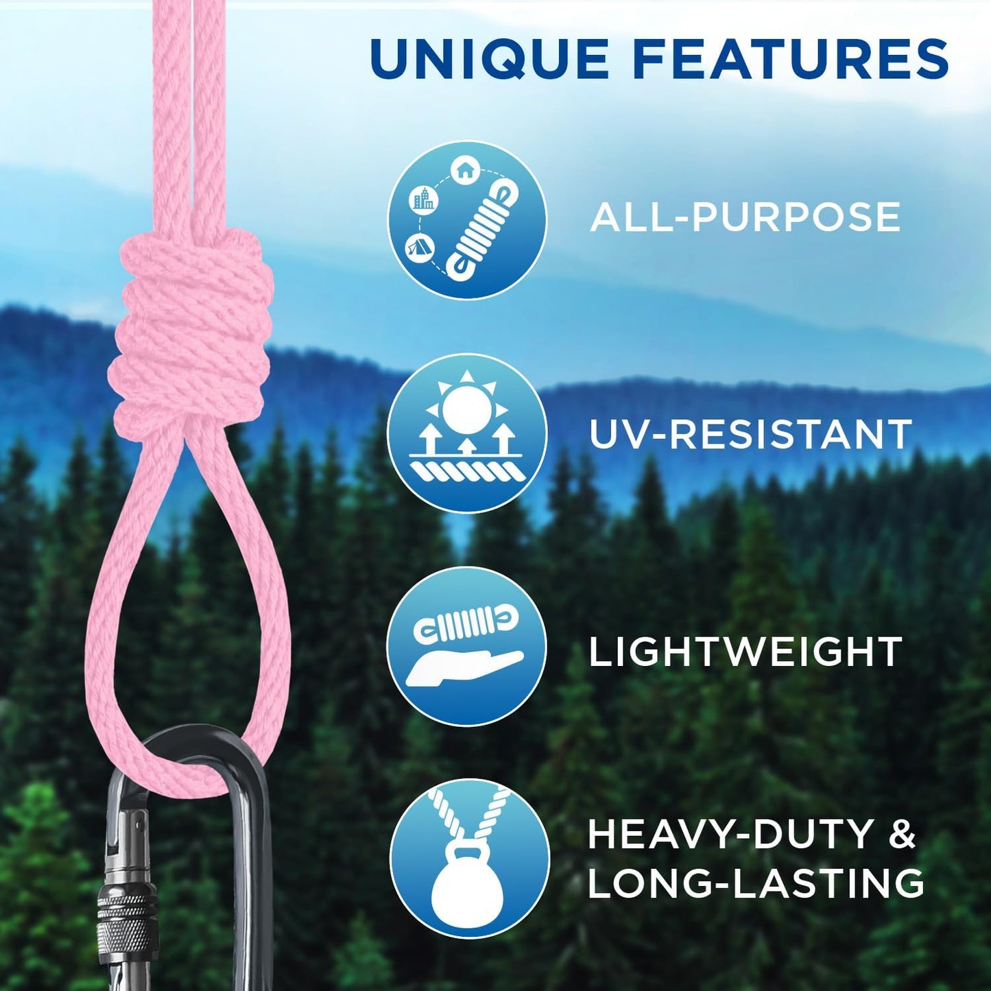 TECEUM Cotton Rope 3/16” (5 mm) – 100 FT – Strong All-Purpose Braided Rope – Natural Cotton – for Crafting, Сamping, Clothes Line, DIY, Indoor & Outdoor Use – Pink