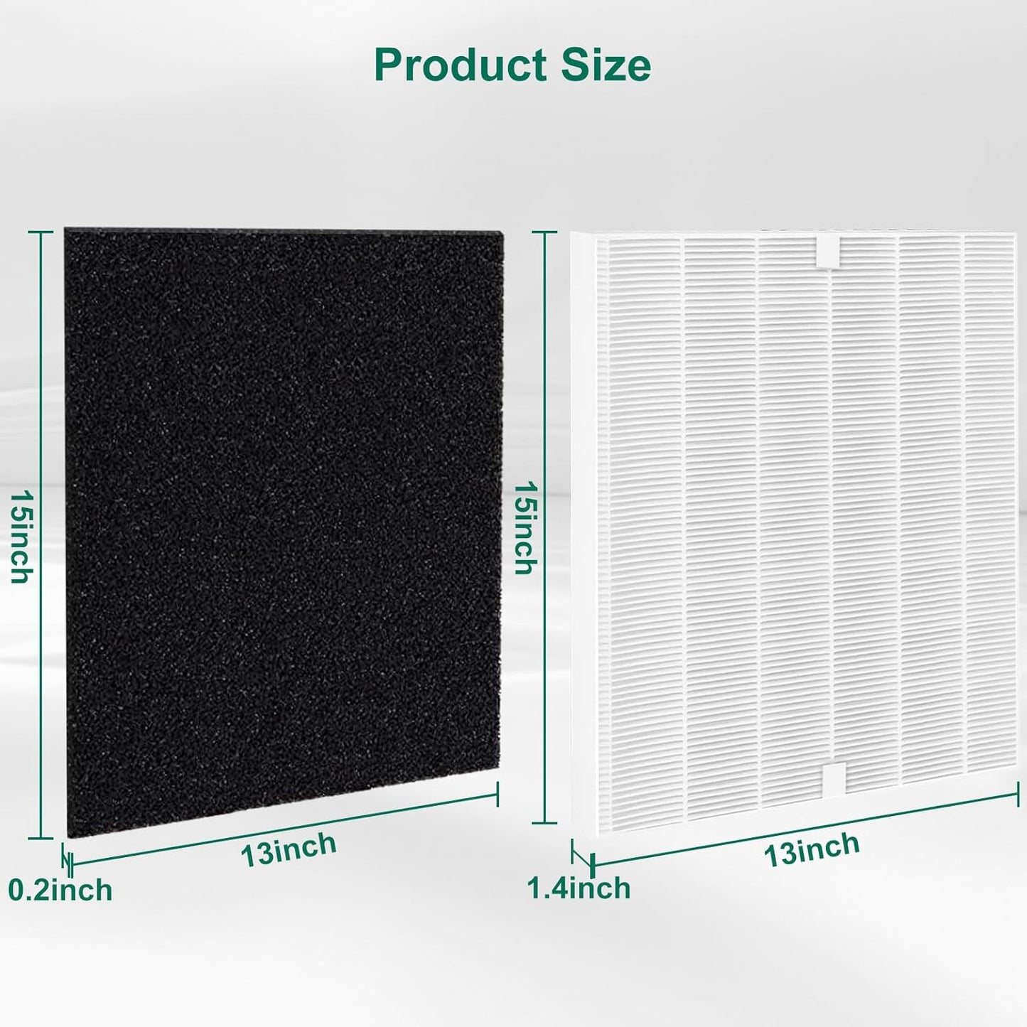 AP-1512HH Replacement Filter Compatible with Coway Airmega AP-1512HH and Airmega 200M air Puri-Fier, AP-1512HH-FP, AP-1518R, AP-1519P, 4 Filter, 4 Carbon Filters, Compared to Part #3304899