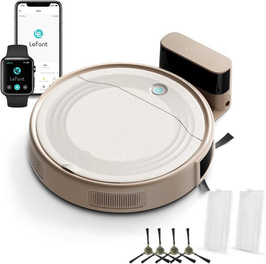 Lefant M310 Robot Vacuum Cleaner, 4500Pa Strong Suction with PreciSense Avoiding, Slim, Self-Charging, 160Mins Runtime, App/Wi-Fi/Alexa, Ideal for Pet Hair & Hard Floor Cleaning