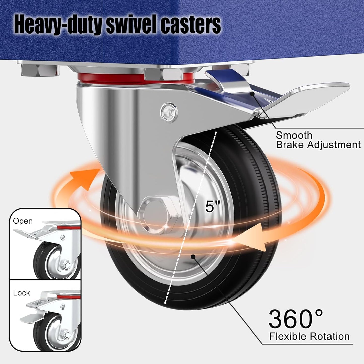 3 Tier Heavy Duty Tool Cart, Mechanic Metal Rolling Tool Carts Work Cart with Locked Drawers & Pegboard for Garage Workshop