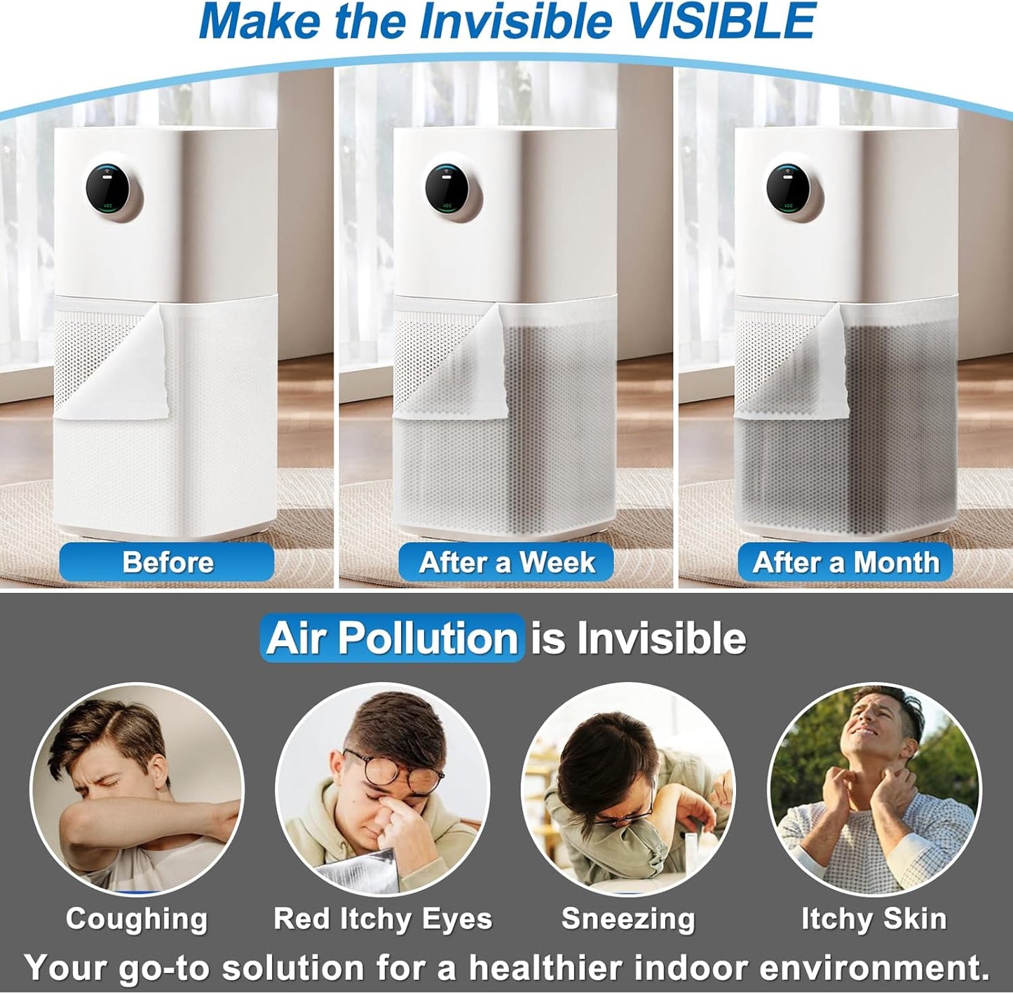 UCINNOVATE MERV 13 Filter Media 20"x90", 2 Pack 12.5 Ft² Cut to Fit Electrostatic Air Filters with 125" Tape, Reduce Dust, Pollen and Pet Dander(0.3 Microns) for HVAC AC Vent Purifiers Home Ceiling