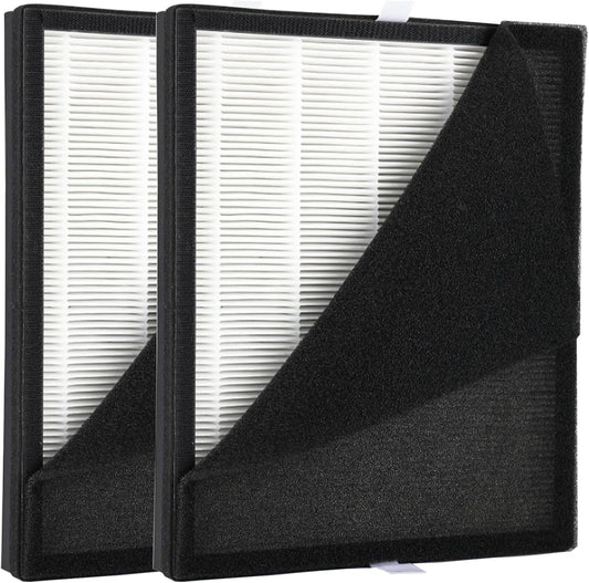 2 Packs KJ190L Replacement Filter with Washable Filter Compatible with MOOKA® H13 HEPA Filter Pet Air Purifier, Upgraded Activated Carbon Filter,Removes pet Hair Odors