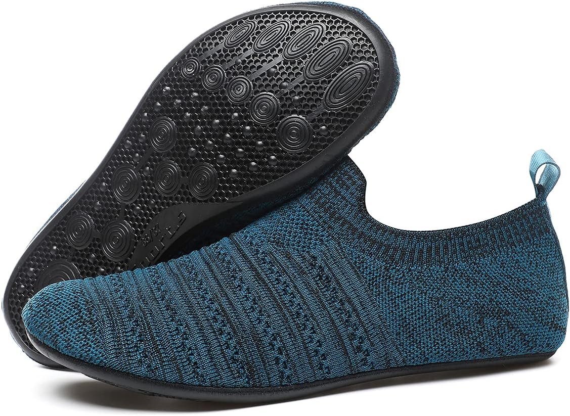 QZKDM Lightweight Slip on Grip Indoor House Slippers Barefoot Non Slip Home Exercise Yoga Shoes for Men Women