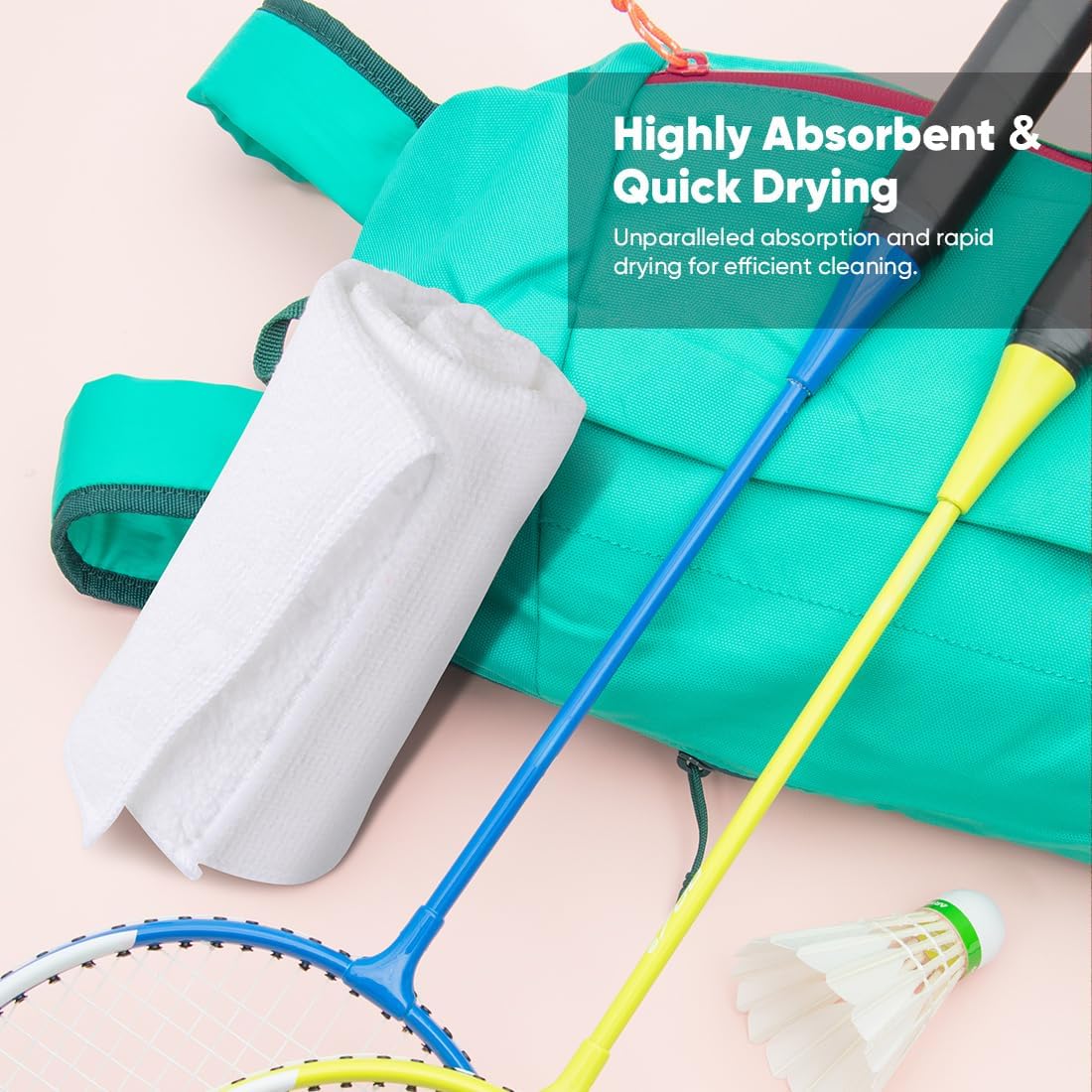 HOMEXCEL Microfiber Washcloths 12 Pack, Highly Absorbent and Soft Face Towel, Multi-Purpose White Wash Cloths for Bathroom, Hotel, Spa, Gym, and Kitchen, 12x12 Inch