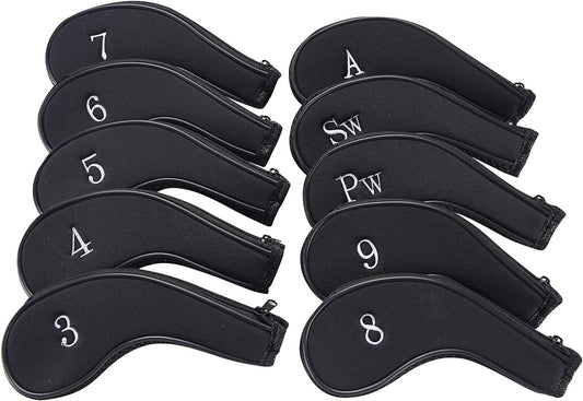 Sword &Shield sports Neoprene Zipper Golf Club Iron Head Covers Iron Covers 10pcs/Set