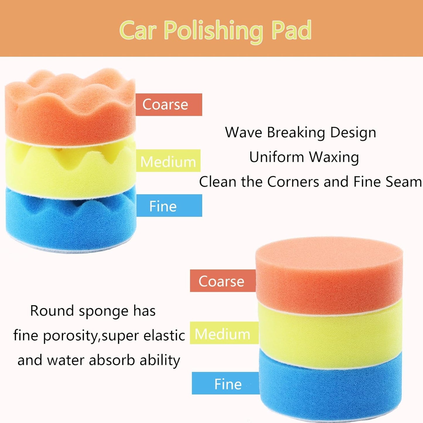 74PCS 3Inch Car Headlight Restoration and Polishing Kit, Sanding Discs with 1/4" and M10 Backing Pad,Scouring Pads, Interface Pad, Wool Polishing Buffing Pad Polishing Buffing Wheel