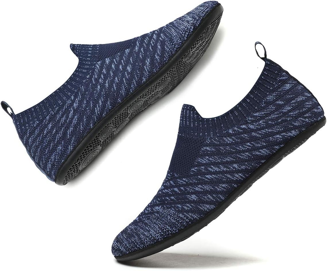 QZKDM Lightweight Slip on Grip Indoor House Slippers Barefoot Non Slip Home Exercise Yoga Shoes for Men Women