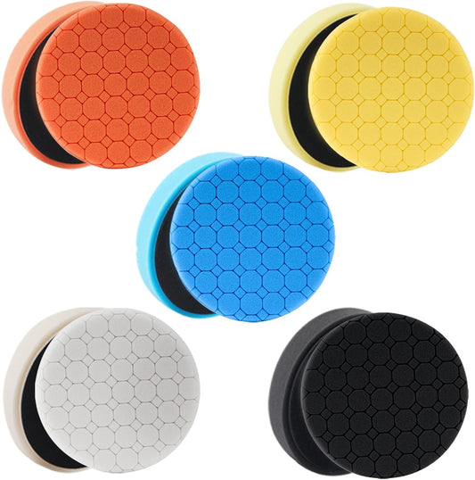 Buffing Polishing Pads, 5Pack 3.5 Inch Face for 3 Inch Backing Plate Compound Buffing Sponge Pads Cutting Polishing Pad Kit for Car Buffer Polisher, Polishing and Waxing